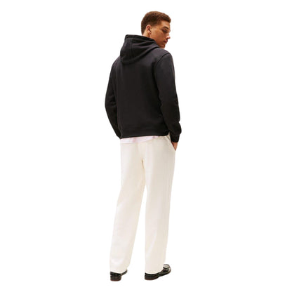 Black - Back - Tommy Hilfiger Mens Embroidered Relaxed Fit Pullover Hoodie