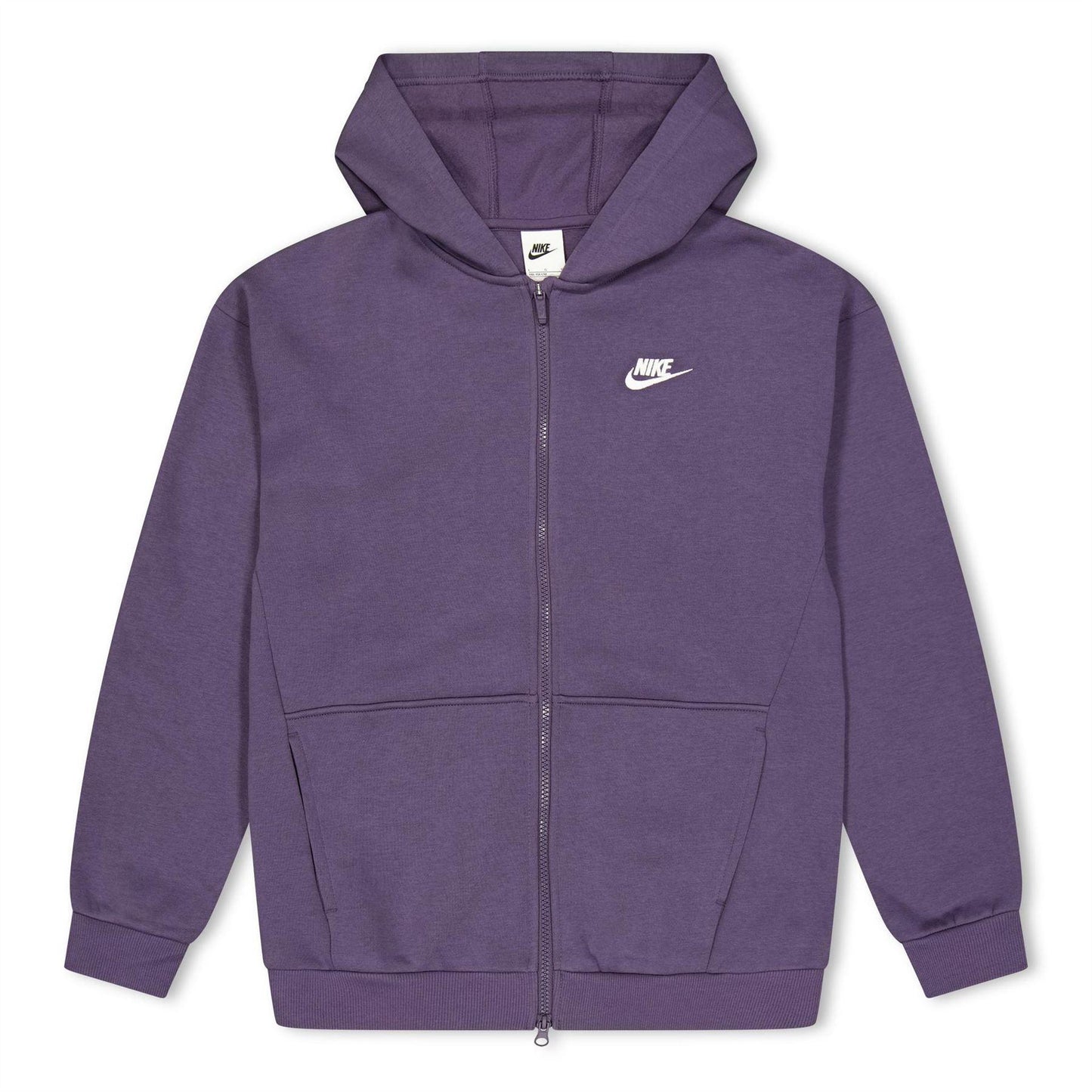 Raisin Purple - Front - Nike Girls Sportswear Full Zip Hoodie