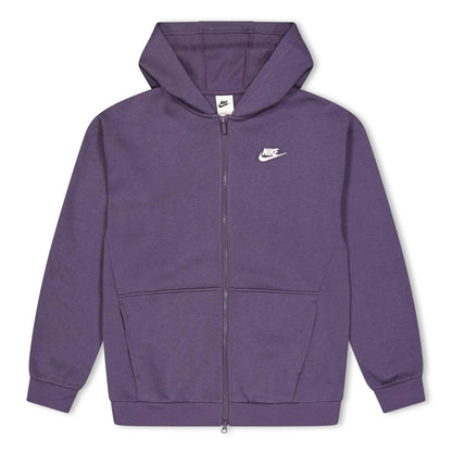 Raisin Purple - Front - Nike Girls Sportswear Full Zip Hoodie