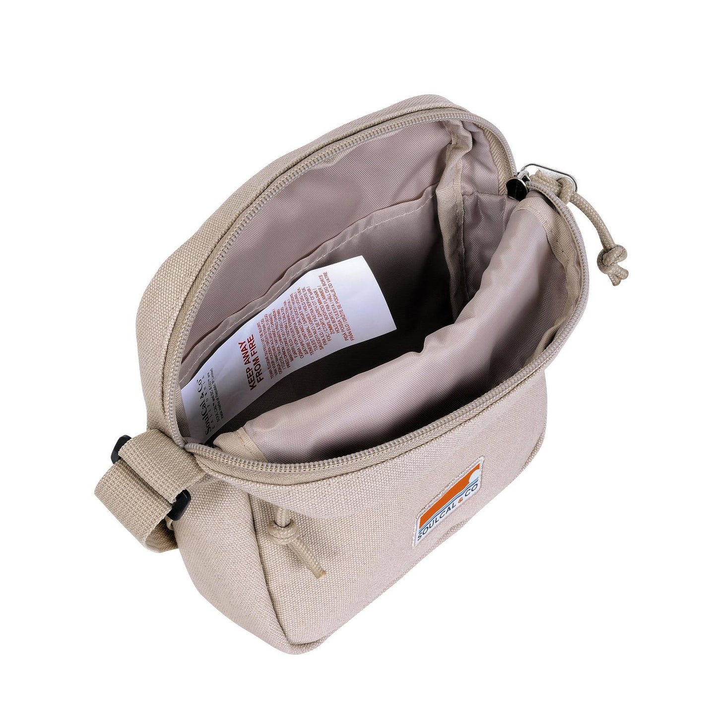Charcoal-Black - Side - SoulCal Mini Cotton Crossbody Bag