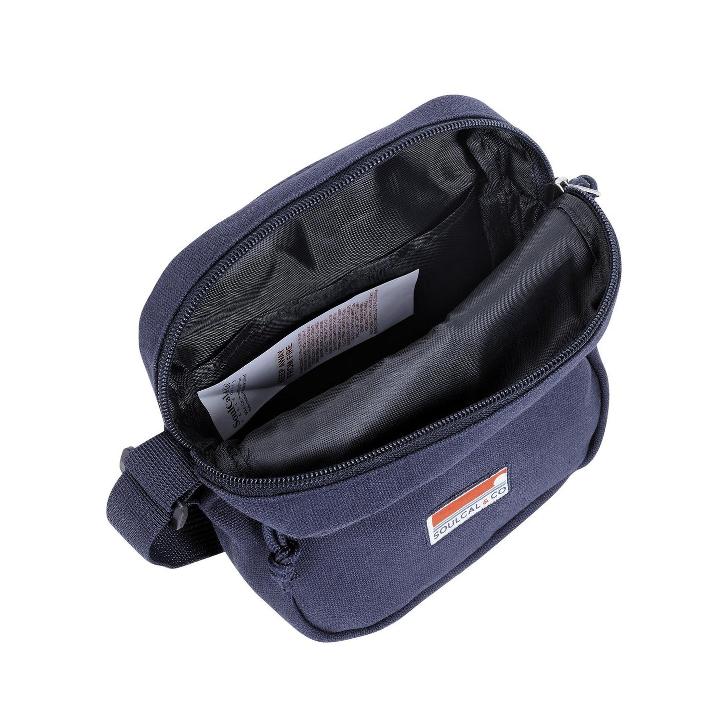 Navy-Grey - Side - SoulCal Mini Cotton Crossbody Bag