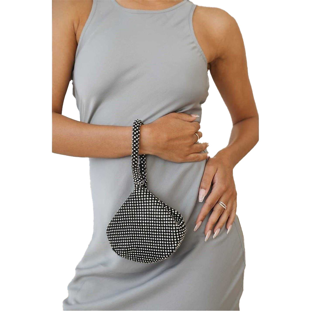 Black - Side - Where´s That From Diamante Clutch Bag
