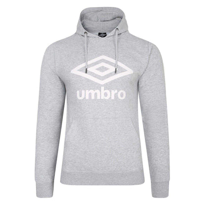 Grey Marl-White - Front - Umbro Mens Regular Pullover Hoodie