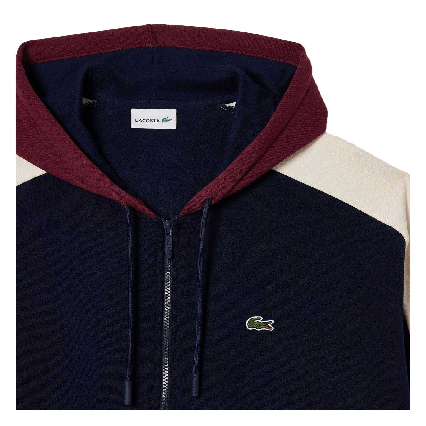 Navy - Side - Lacoste Mens Full Zip Hoodie