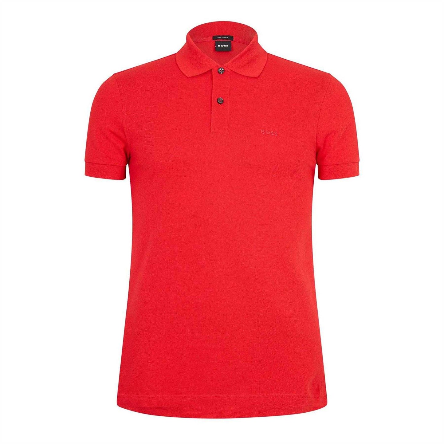 Bright Red - Front - Boss Mens Firenze Cotton Polo Shirt