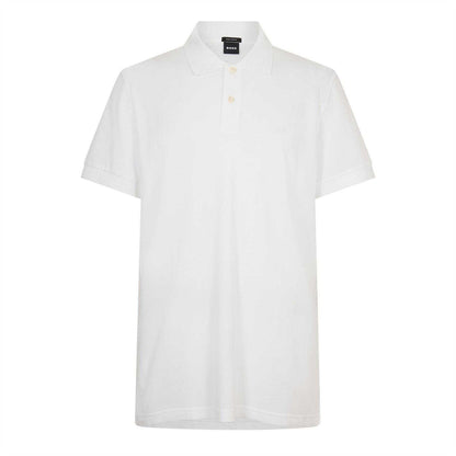 White - Front - Boss Mens Firenze Cotton Polo Shirt