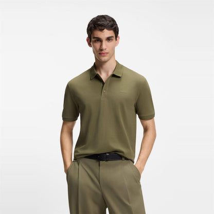 Green - Back - Hugo Mens Donos Cotton Polo Shirt