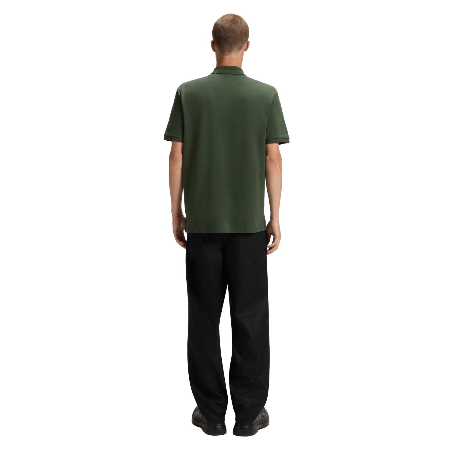 Dark Green - Back - Hugo Mens Donos Cotton Polo Shirt