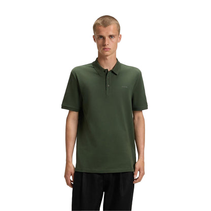 Dark Green - Side - Hugo Mens Donos Cotton Polo Shirt