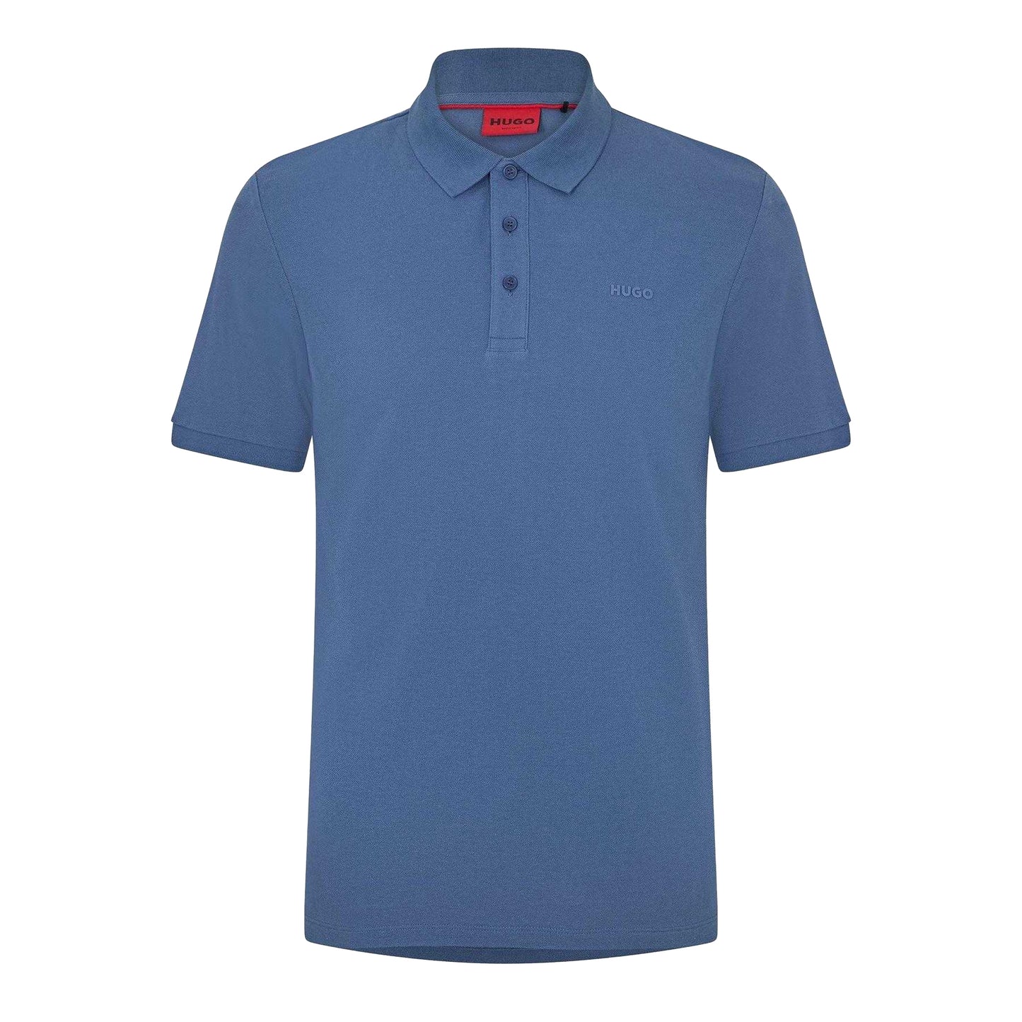 Medium Blue - Front - Hugo Mens Donos Cotton Polo Shirt