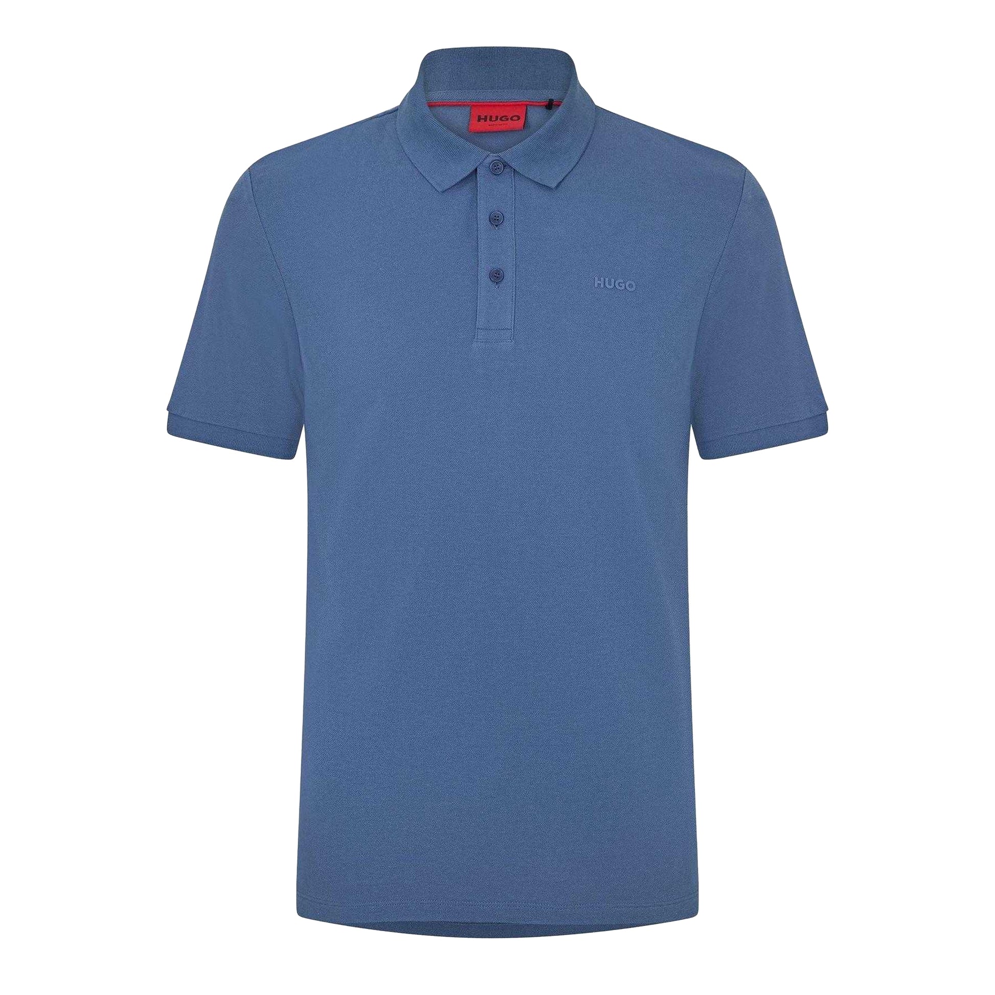 Medium Blue - Front - Hugo Mens Donos Cotton Polo Shirt