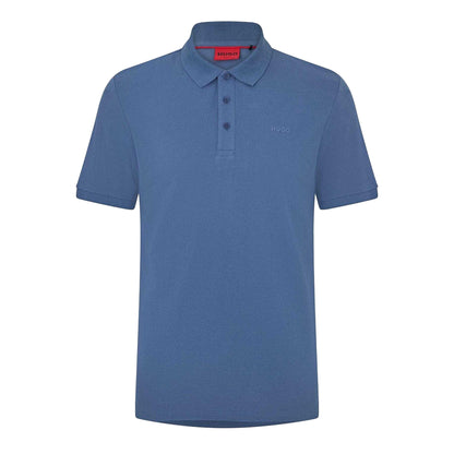 Medium Blue - Front - Hugo Mens Donos Cotton Polo Shirt