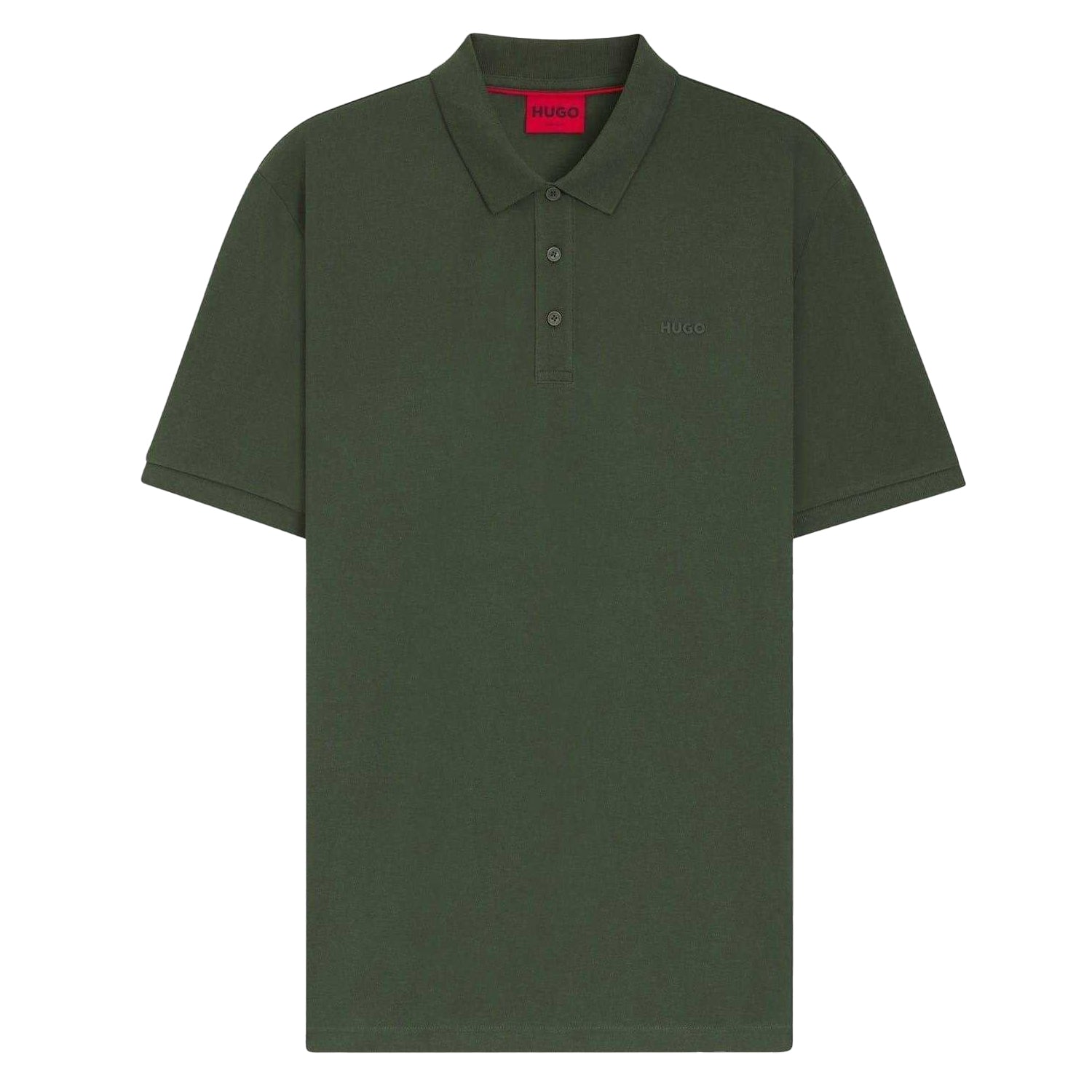 Dark Green - Front - Hugo Mens Donos Cotton Polo Shirt