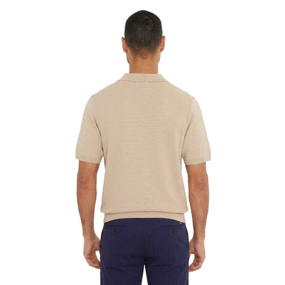 Beige - Back - Threadbare Mens Polo Shirt