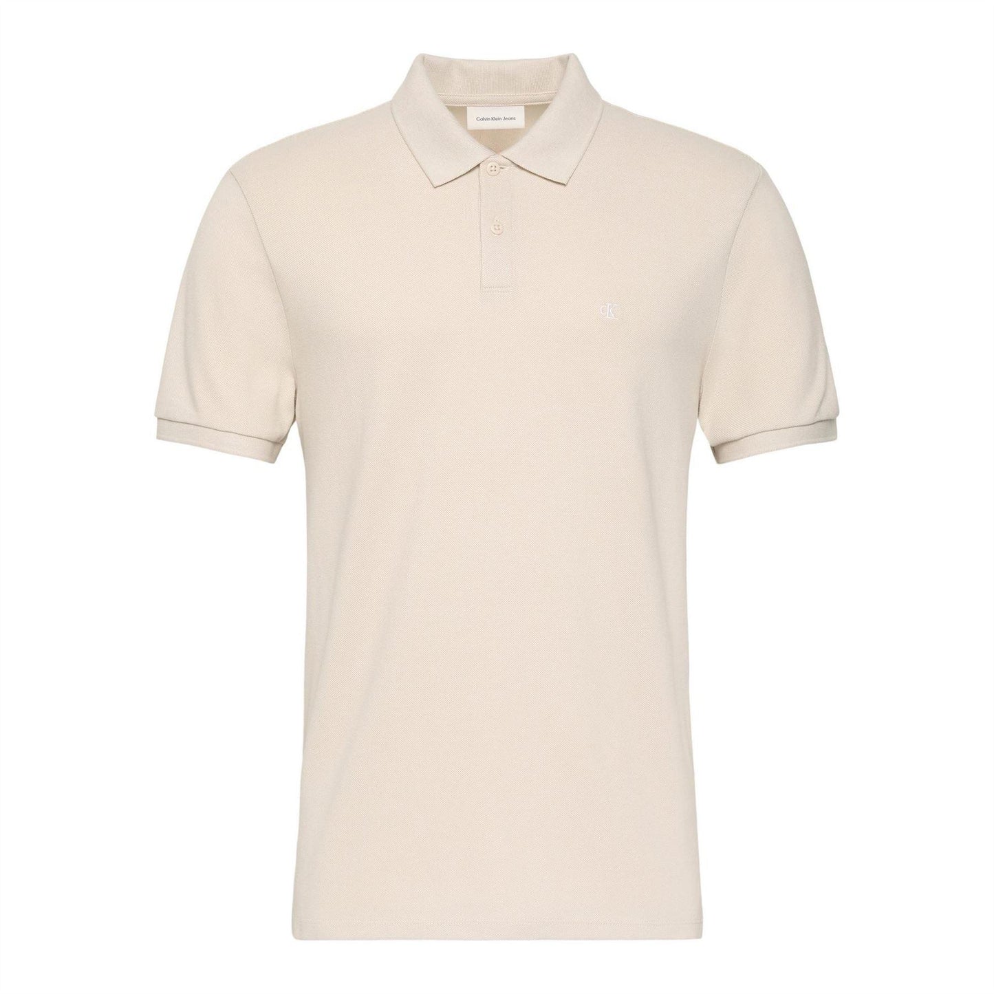 Oatmeal - Front - Calvin Klein Mens Polo Shirt