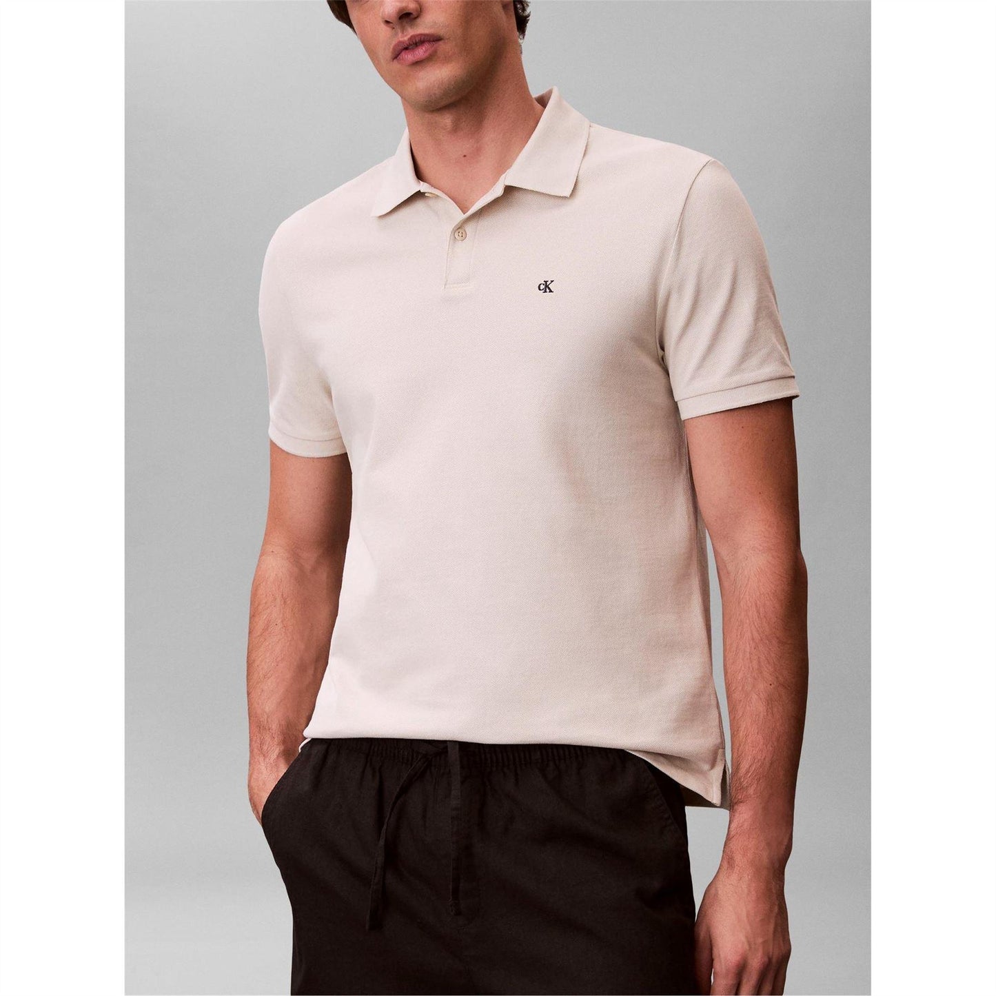 Oatmeal - Lifestyle - Calvin Klein Mens Polo Shirt