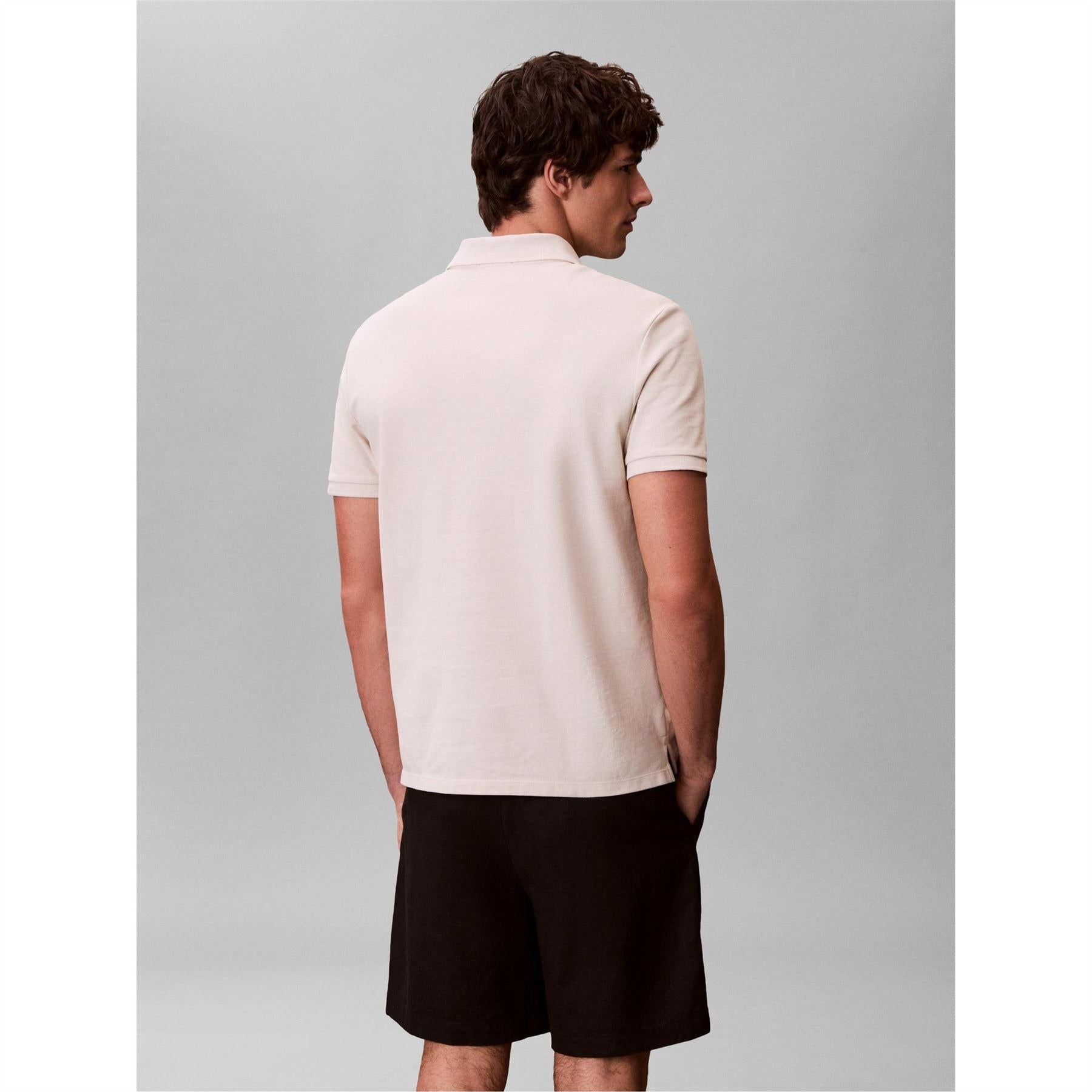 Oatmeal - Pack Shot - Calvin Klein Mens Polo Shirt