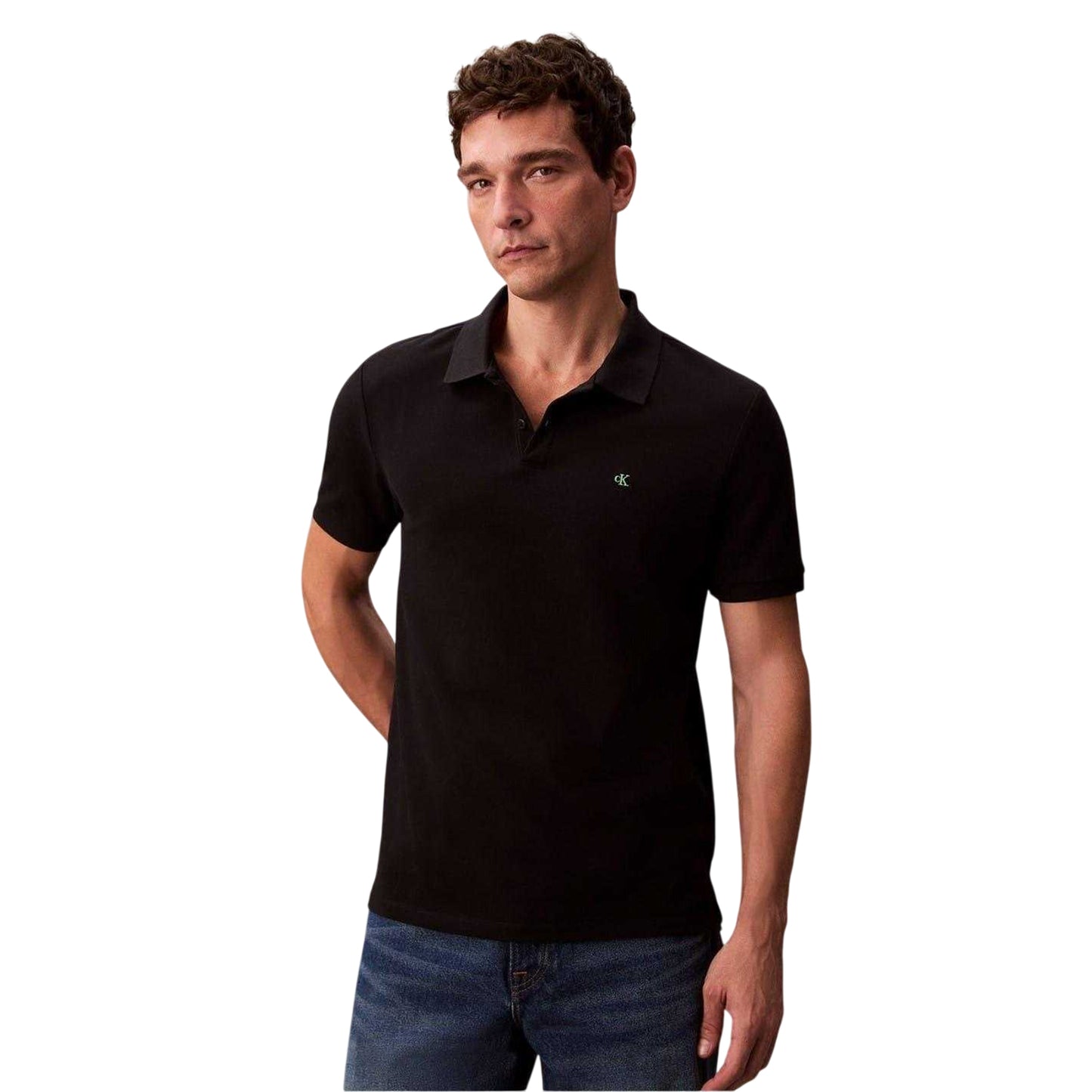Black - Side - Calvin Klein Mens Polo Shirt