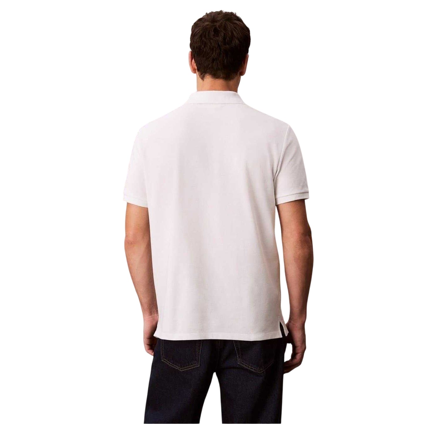 White - Back - Calvin Klein Mens Polo Shirt