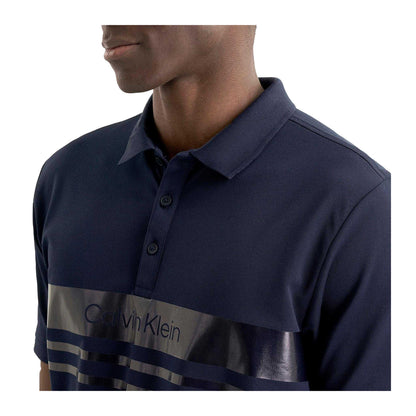 Navy - Side - Calvin Klein Mens Short-Sleeved Polo Shirt