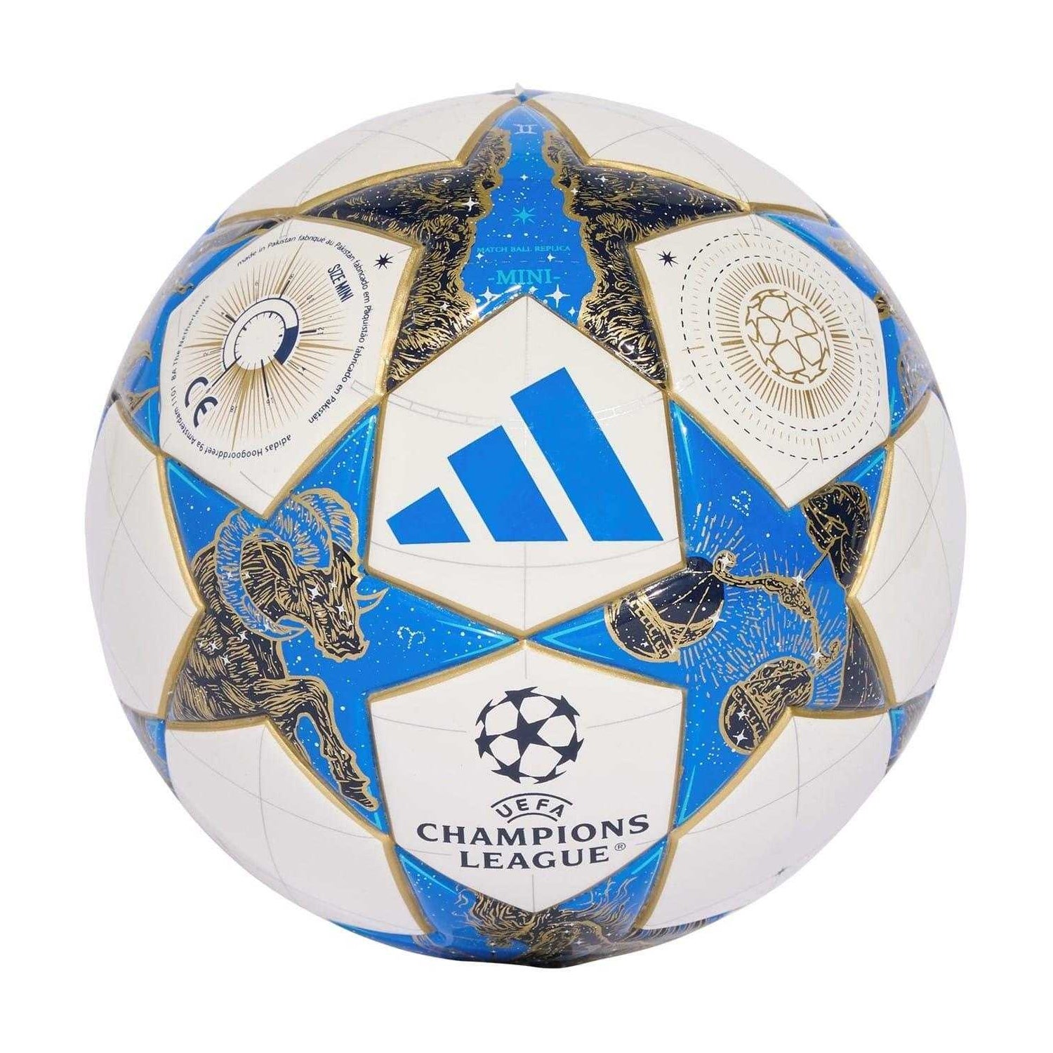 White-Blue - Front - Adidas UEFA Champions League Mini Football