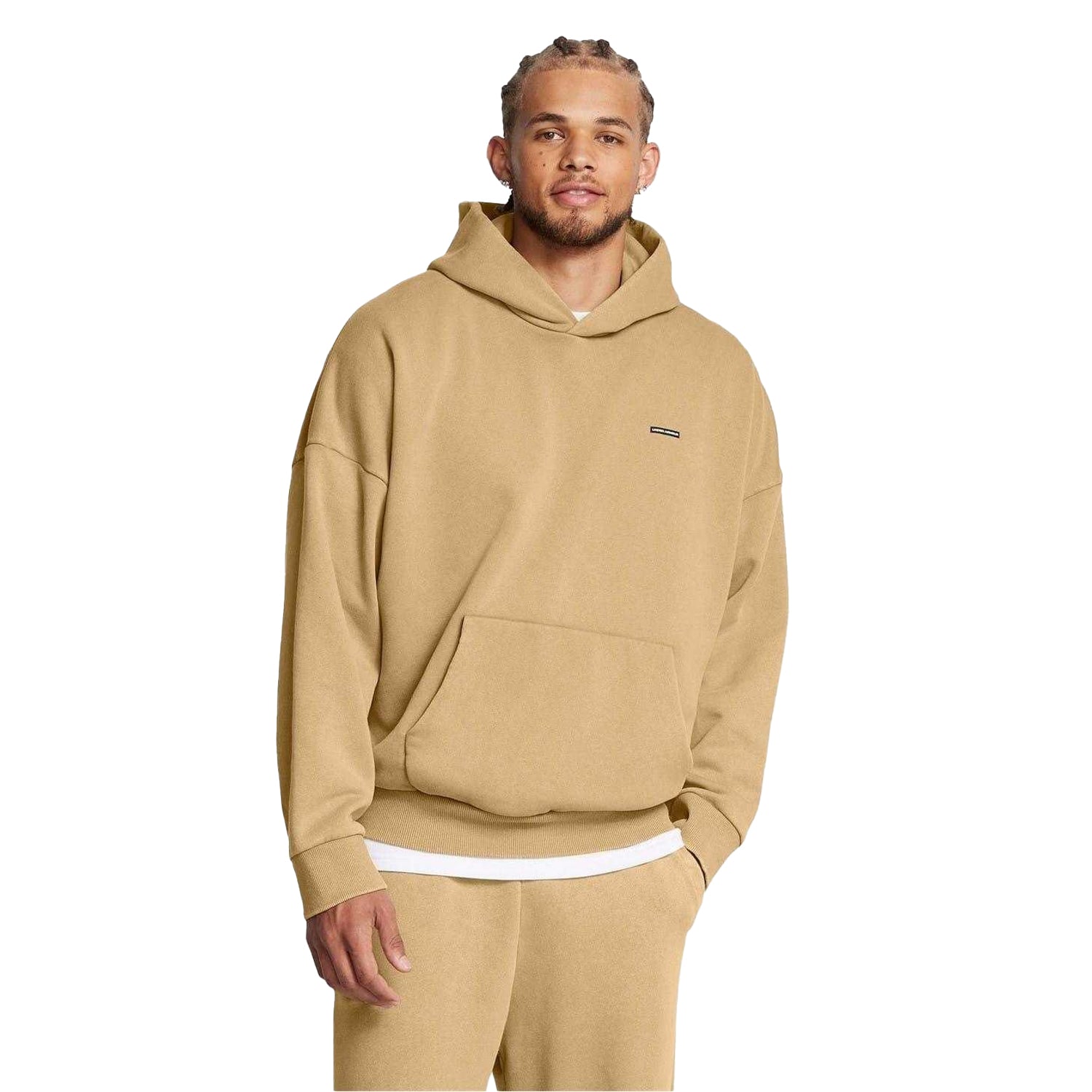 Brown - Side - Under Armour Mens Relaxed Fit Drop Sleeve Hoodie