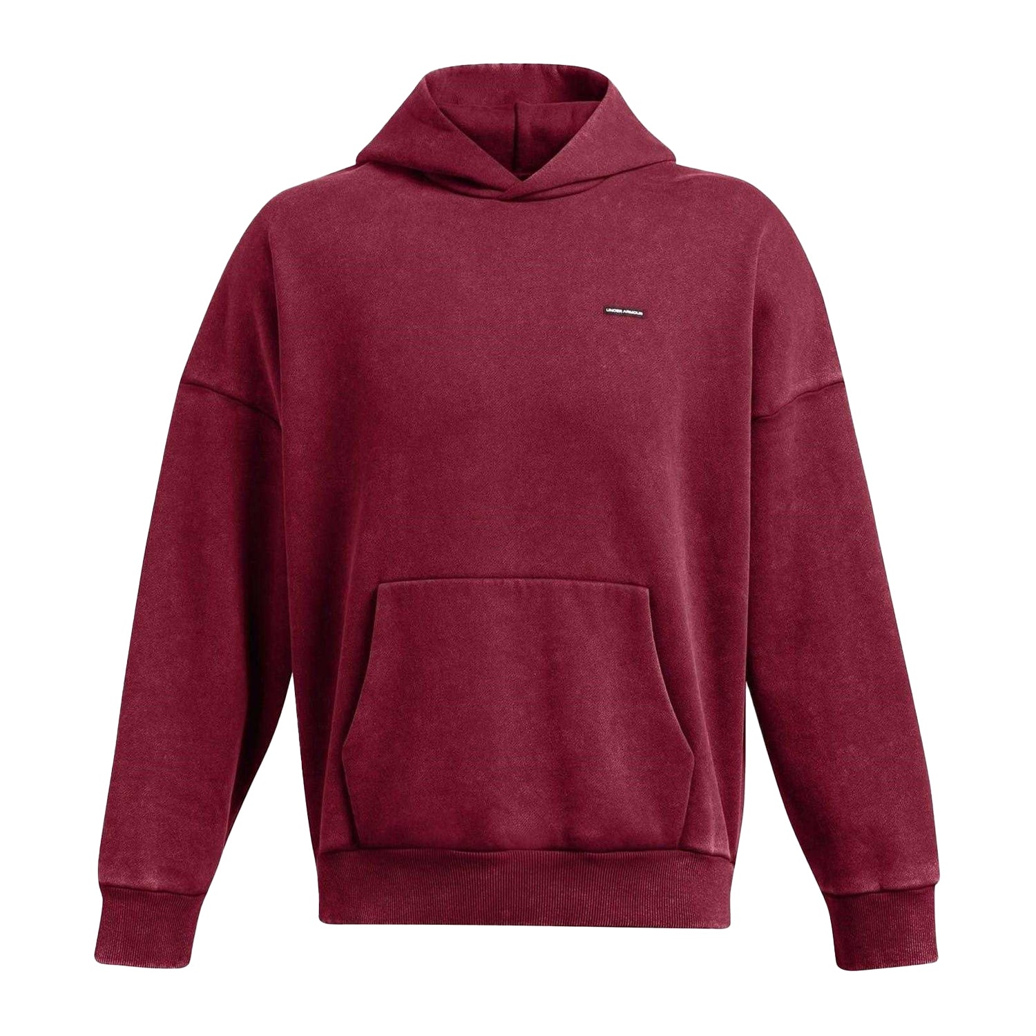 Red - Front - Under Armour Mens Relaxed Fit Drop Sleeve Hoodie