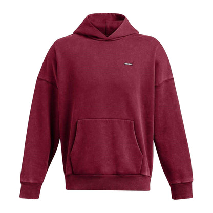 Red - Front - Under Armour Mens Relaxed Fit Drop Sleeve Hoodie