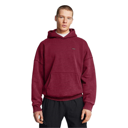 Red - Side - Under Armour Mens Relaxed Fit Drop Sleeve Hoodie