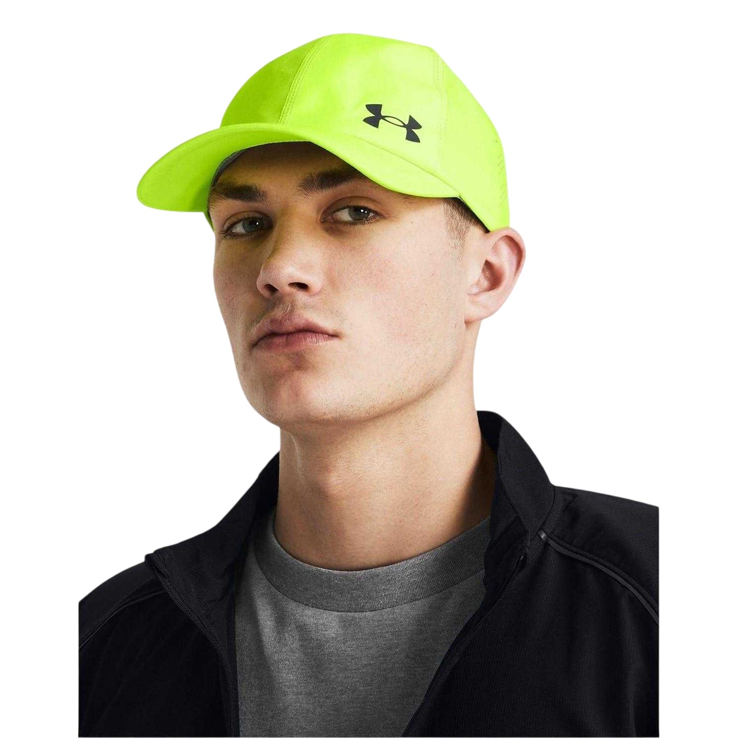 Yellow - Side - Under Armour Mens Launch Perforated Iso-Chill Baseball Cap