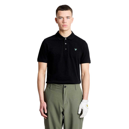 Jet Black - Front - Lyle & Scott Mens Short-Sleeved Golf Polo Shirt