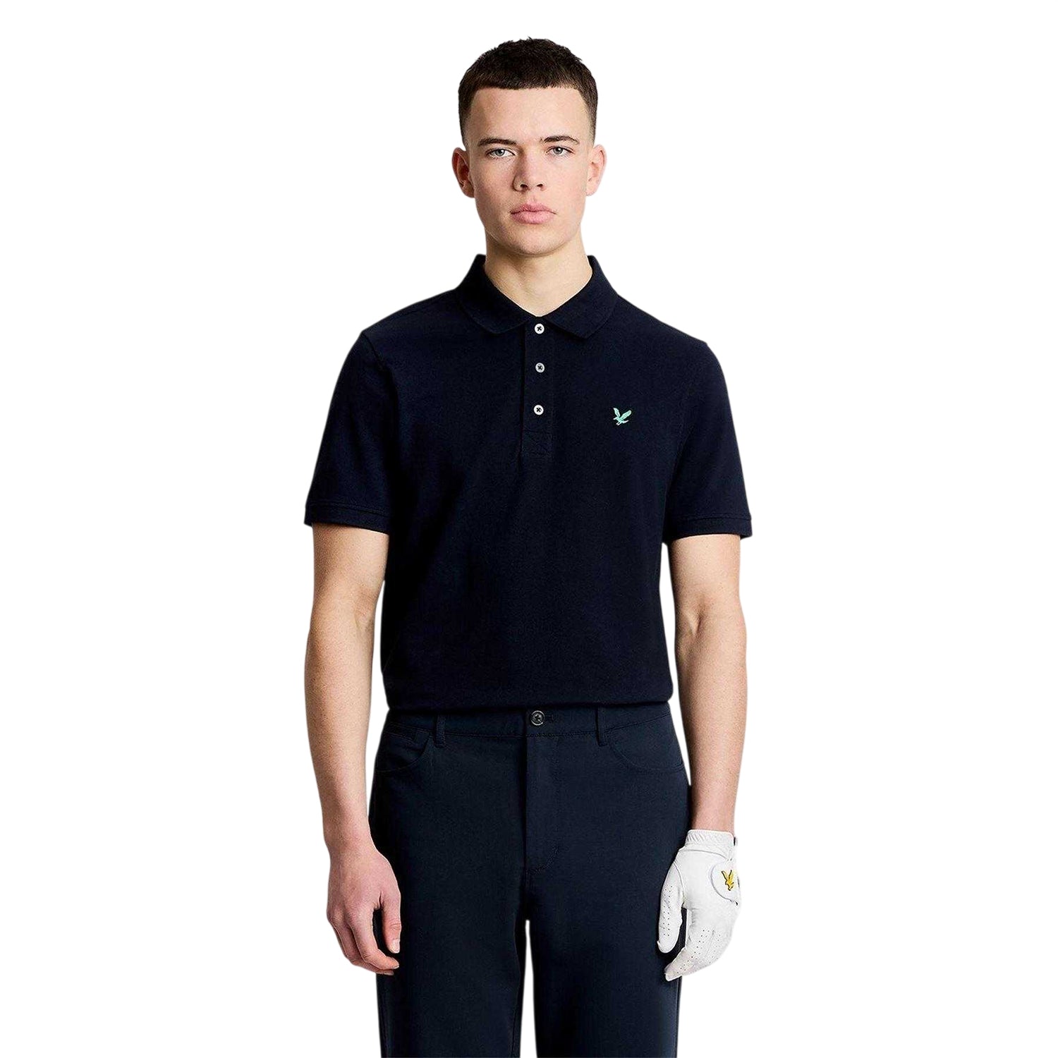 Dark Navy - Front - Lyle & Scott Mens Short-Sleeved Golf Polo Shirt