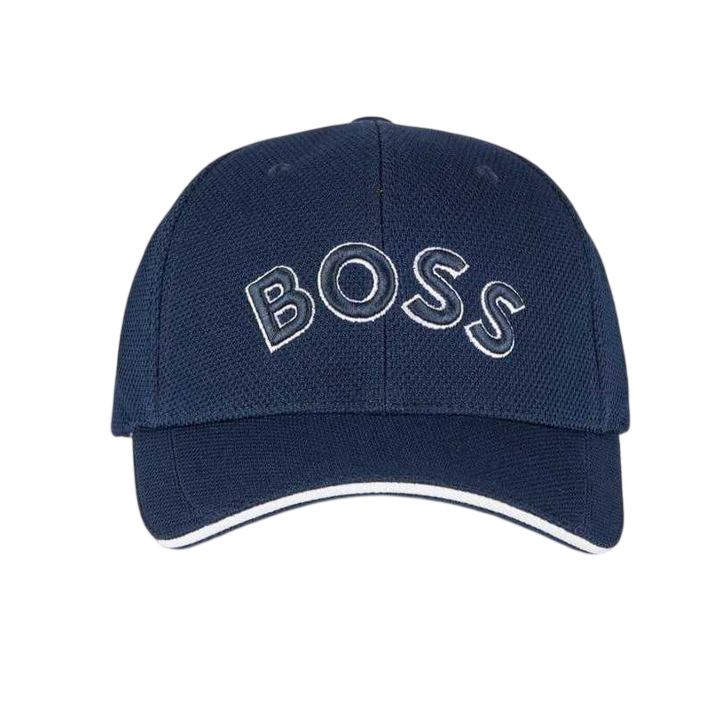 Navy - Front - Boss Mens Embroidered Logo Baseball Cap