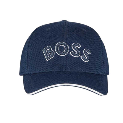 Navy - Front - Boss Mens Embroidered Logo Baseball Cap