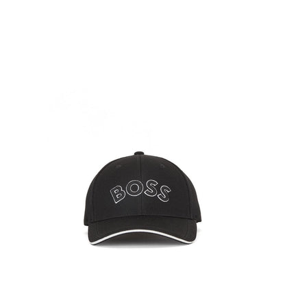 Black - Front - Boss Mens Embroidered Logo Baseball Cap