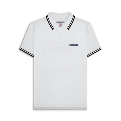 White-Black - Front - Lambretta Mens Tipped Polo Shirt