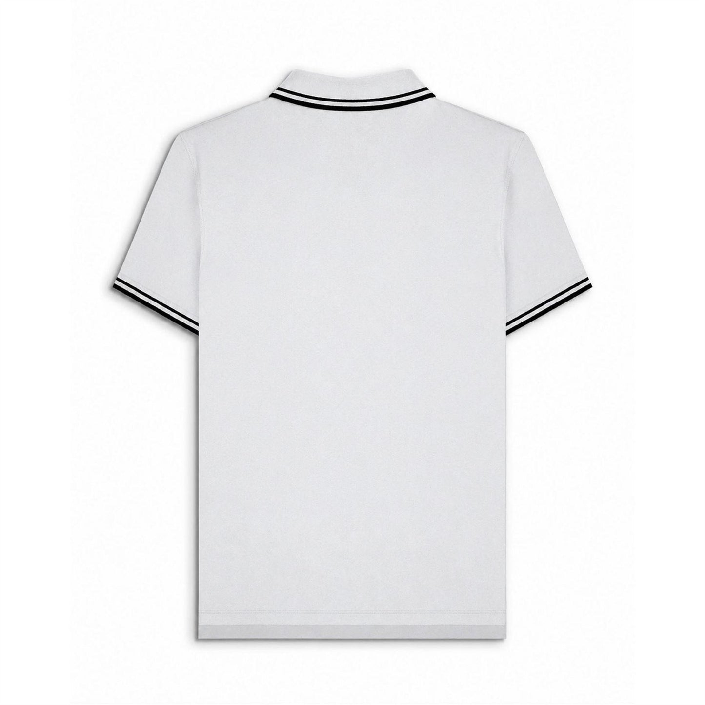 White-Black - Back - Lambretta Mens Tipped Polo Shirt