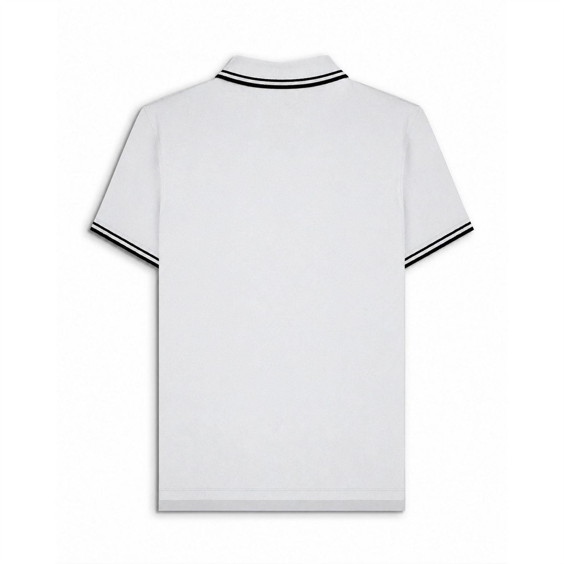 White-Black - Back - Lambretta Mens Tipped Polo Shirt