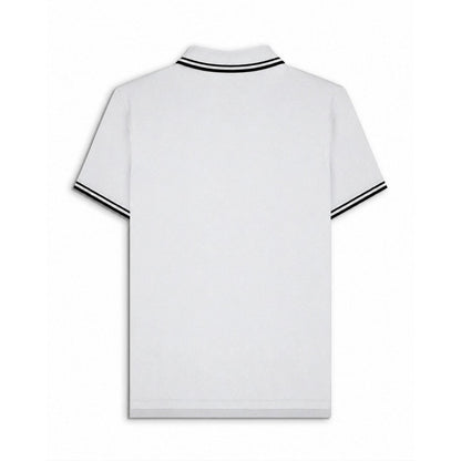 White-Black - Back - Lambretta Mens Tipped Polo Shirt