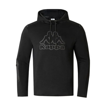 Black - Front - Kappa Mens Cotton Blend Pullover Hoodie