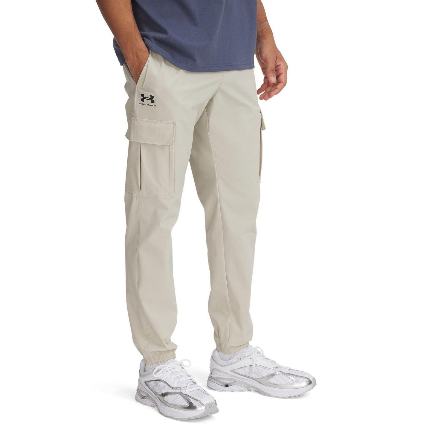 Khaki Green - Front - Under Armour Mens Vibe Joggers
