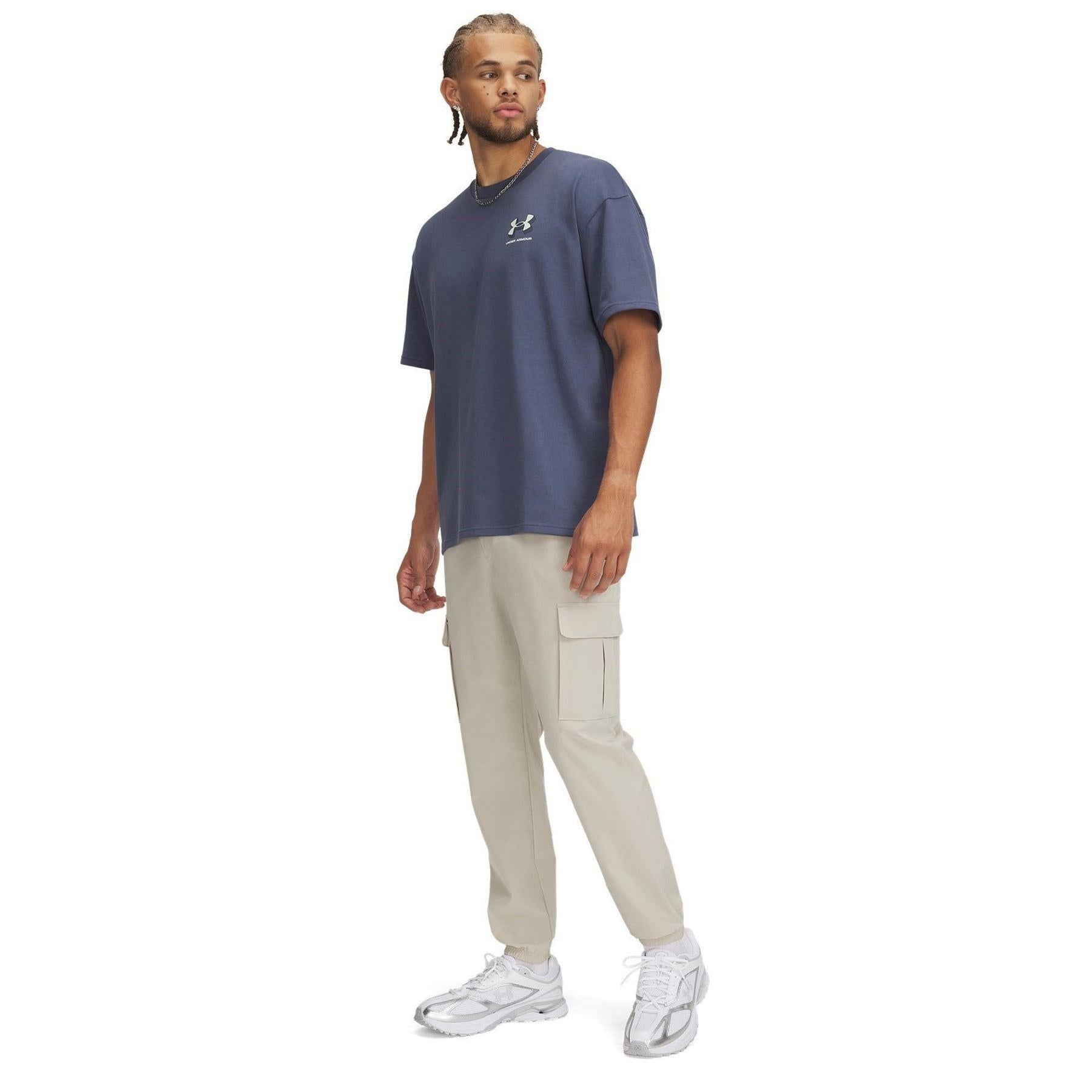 Khaki Green - Side - Under Armour Mens Vibe Joggers