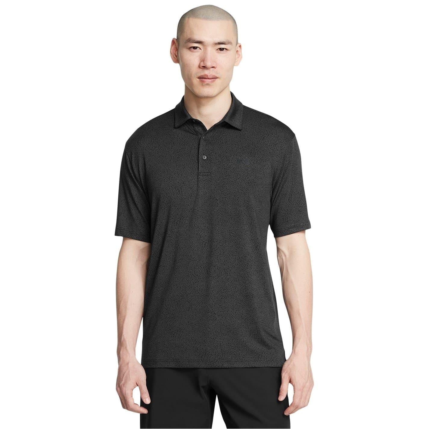 Black - Side - Under Armour Mens Performance Plain Polo Shirt