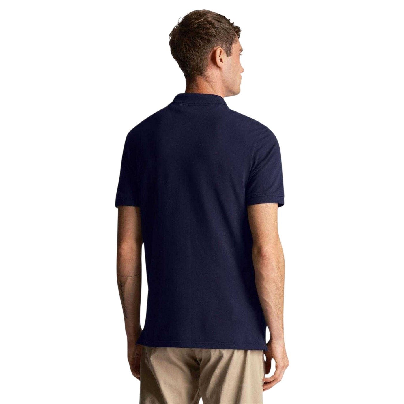 Navy - Back - Lyle & Scott Mens Ordinate Short-Sleeved Polo Shirt