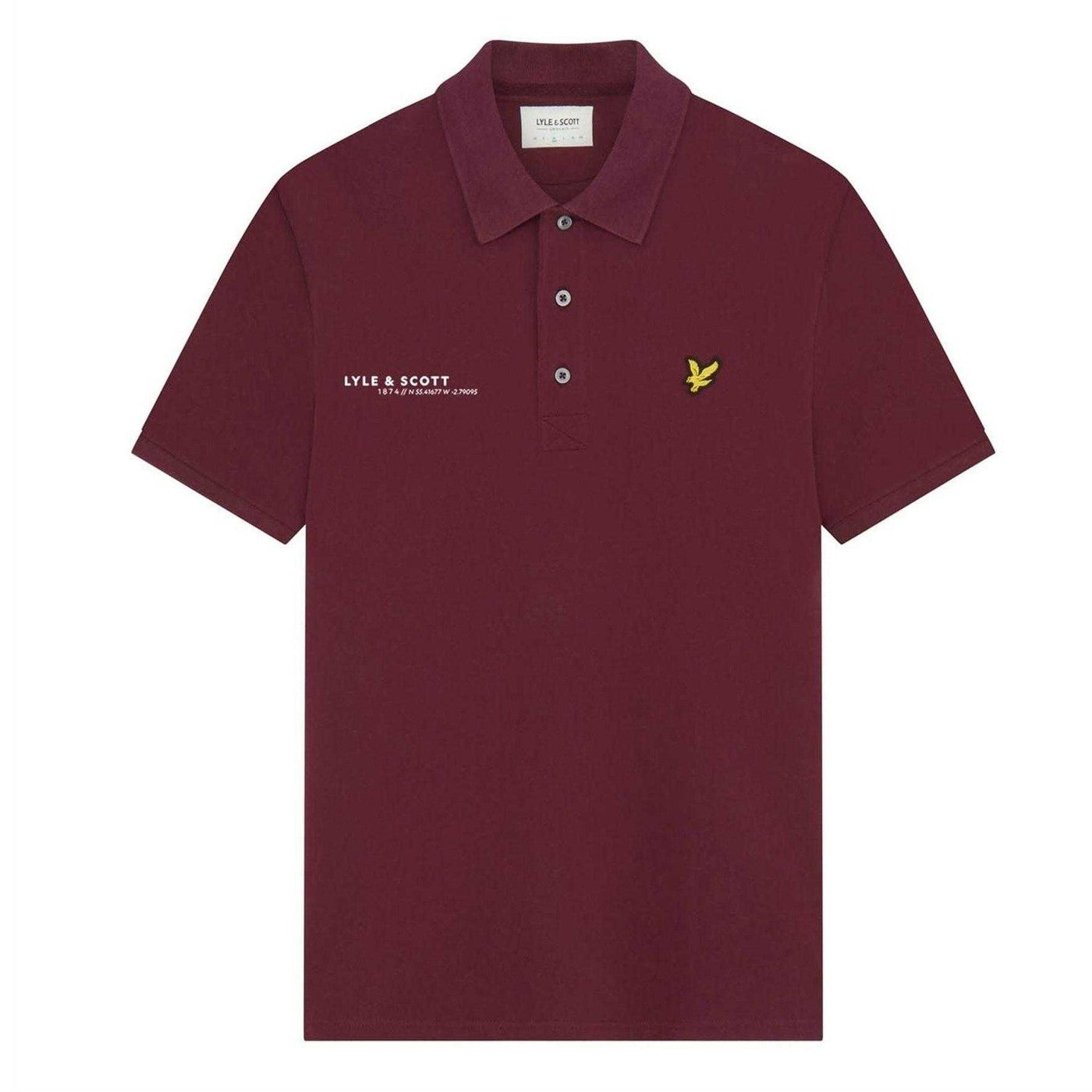Burgundy - Front - Lyle & Scott Mens Ordinate Short-Sleeved Polo Shirt