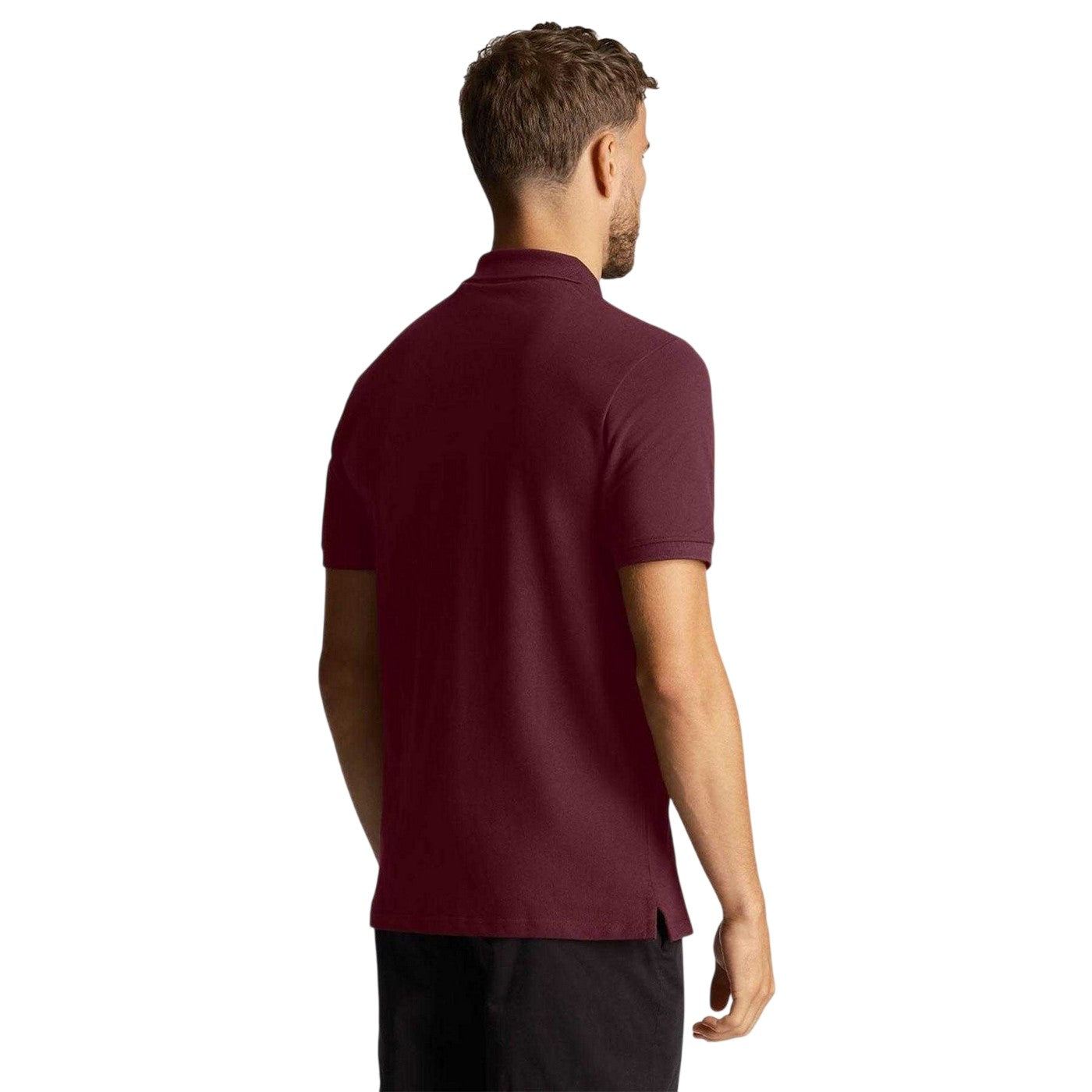 Burgundy - Back - Lyle & Scott Mens Ordinate Short-Sleeved Polo Shirt