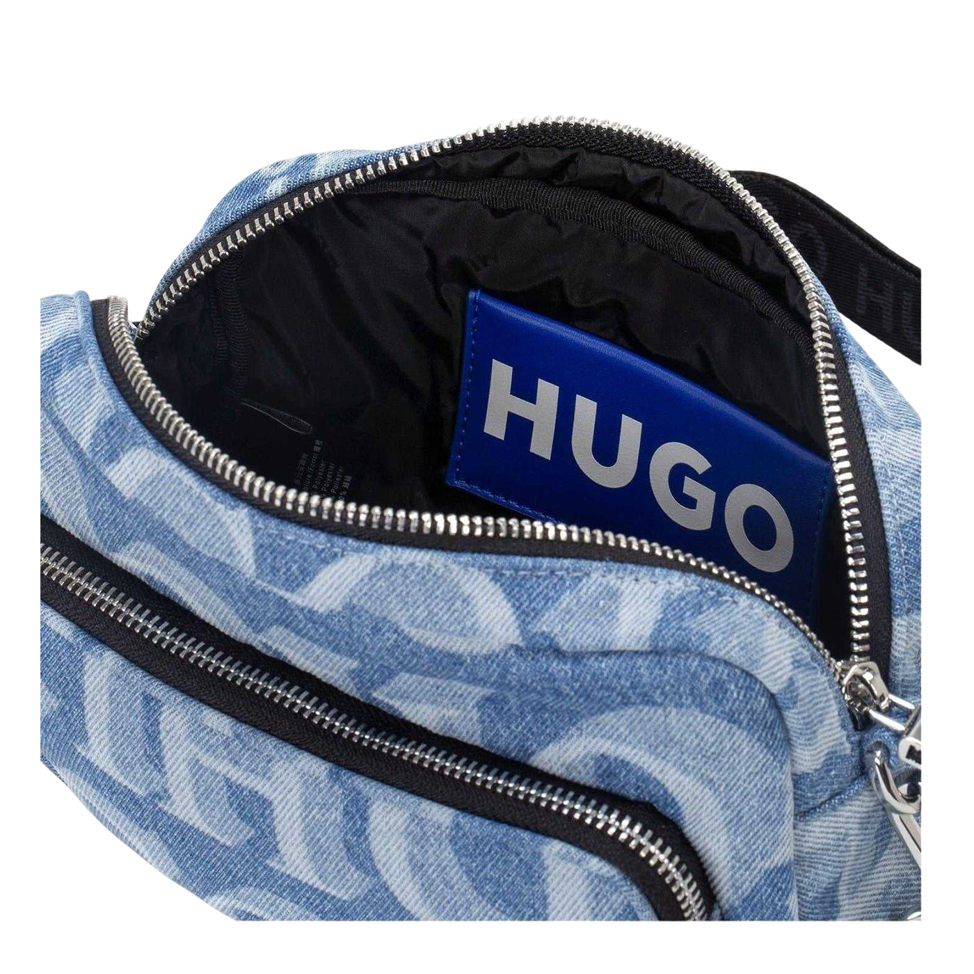 Dark Blue - Back - Hugo Roselyn Monogram Denim Crossbody Bag