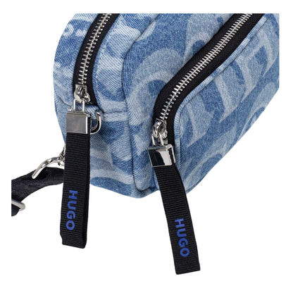 Dark Blue - Side - Hugo Roselyn Monogram Denim Crossbody Bag