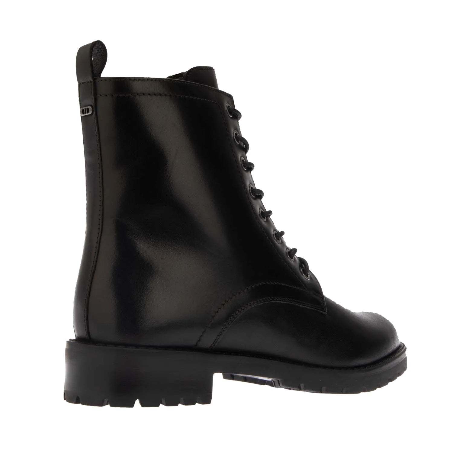 Black - Back - Dune London Womens-Ladies Prestin Leather Lace Up Ankle Boots