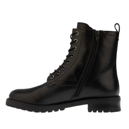 Black - Side - Dune London Womens-Ladies Prestin Leather Lace Up Ankle Boots